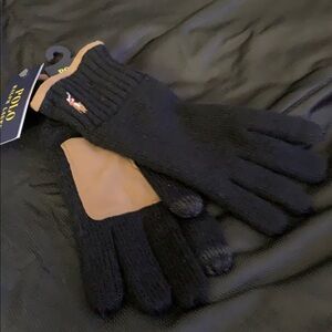 Ralph Lauren Black and Tan Men's Gloves
